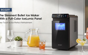 ecozy Launches the Slimmest Bullet Ice Maker with Full-Color IceLumix Panel -- A Compact, Space-Saving Ice Solution for Modern Living