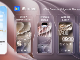 Image: iScreen Introduces Liquid Glass Themes and Advanced Widgets for iOS 27-Style Home Screen Customization