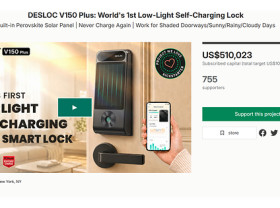 Image: DESLOC V150 Plus Solar Smart Lock Tops $500,000 on Kickstarter, Setting a New Smart Lock Crowdfunding Milestone