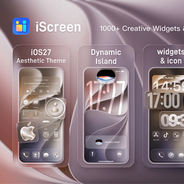 Image: iScreen Introduces Liquid Glass Themes and Advanced Widgets for iOS 27-Style Home Screen Customization