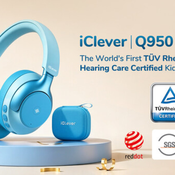 Image: iClever Launches the Q950, the World's First TÜV Rheinland Hearing Care Certified Kids' Headphones