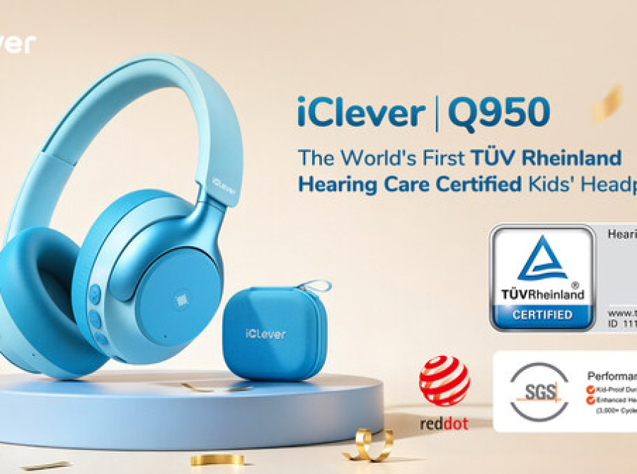 Image: iClever Launches the Q950, the World's First TÜV Rheinland Hearing Care Certified Kids' Headphones