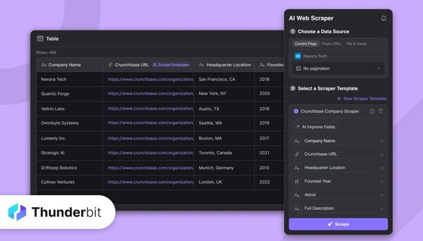 Thunderbit Launches Vertical AI Web Data Extraction Agent Built for Business Users