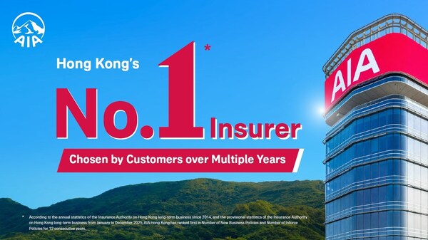 AIA Hong Kong leads the industry as No.1 Insurer of Choice in Hong Kong for 12 consecutive years