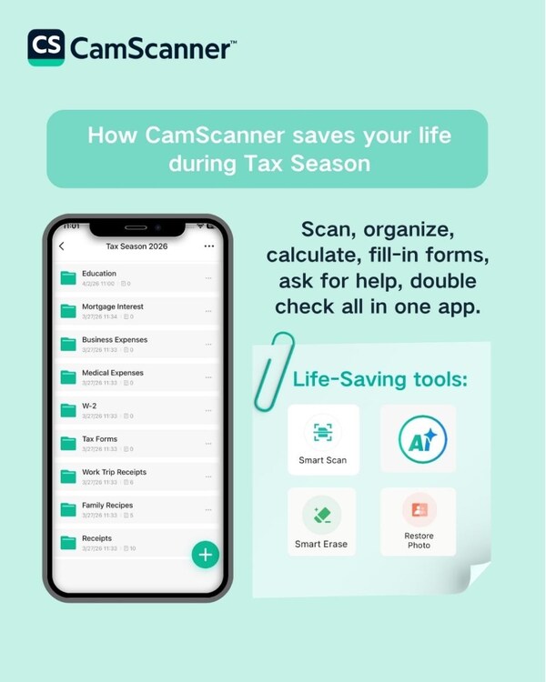 CamScanner Launches AI-Powered Tax Documentation Workflow to Help Taxpayers Navigate Complex 2025-2026 Filing Season