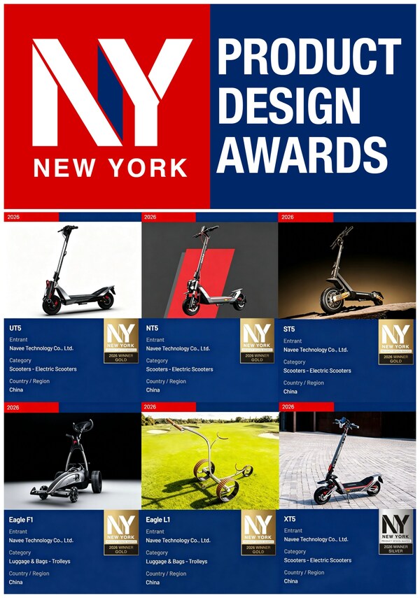 NAVEE Takes Home Five Gold and One Silver at the 2026 NY Product Design ...