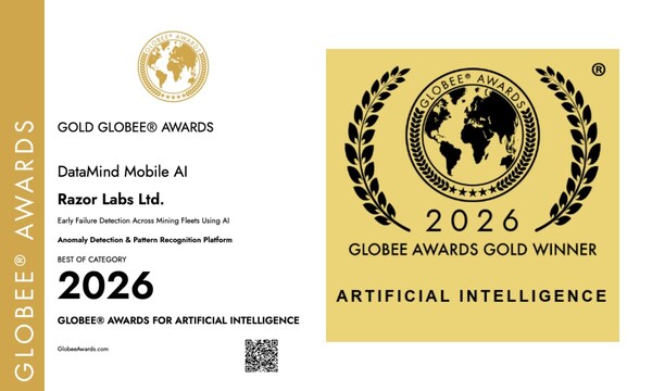 Razor Labs Wins Gold Globee® Award for AI Innovation in Mining Fleet Reliability