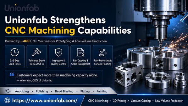 Unionfab Expands CNC Machining Support in Germany, the U.S. and Canada