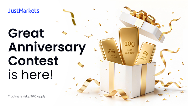 JustMarkets Launches Great Anniversary Contest with $50,000+ Prize Pool and Gold Rewards