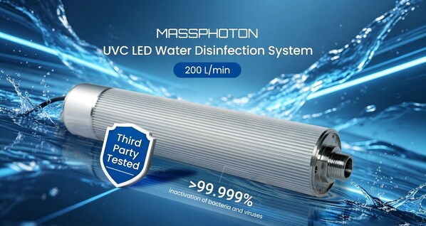 MASSPHOTON Launches the Industry's First 200 LPM UVC LED Water Disinfection System, Independently Certified for High-Flow Applications