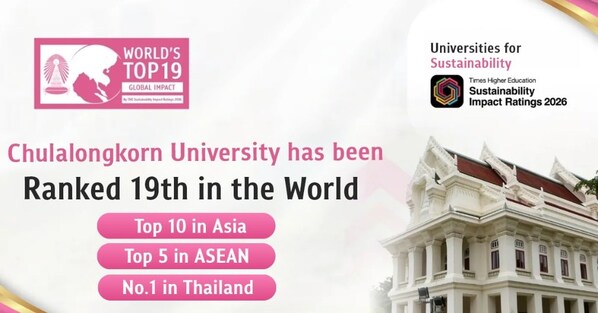 Chula Rises to 19th in the World for Sustainability, the Only Thai University in Asia's Top 10 and ASEAN's Top 5