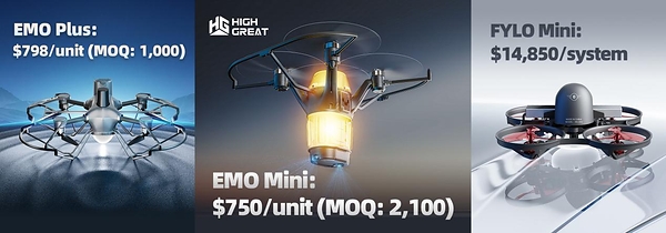 High Great Innovation Announces Pricing for Three Formation Drone Platforms for Outdoor and Indoor Shows