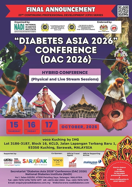 Kuching to Host Asia's Leading Diabetes Experts at "Diabetes Asia 2026" Conference (DAC 2026)