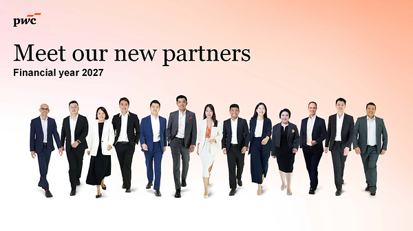 PwC Singapore welcomes 13 new partners--majority of which work with AI, technology and data