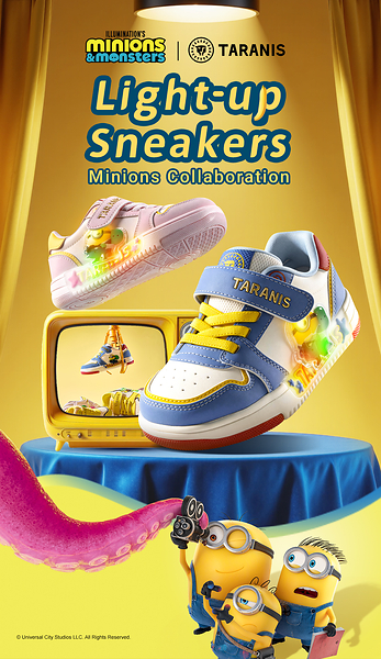TARANIS Debuts Official Minions & Monsters™ Kids Sneakers Timed to Global Film Release