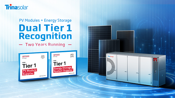Trinasolar Retains Tier 1 Status for Both PV Modules and Energy Storage Systems on S&P Global Cleantech Companies List 2026