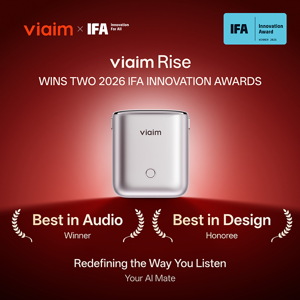 viaim Rise Receives Two 2026 IFA Innovation Awards; Indiegogo Campaign Launches September 8