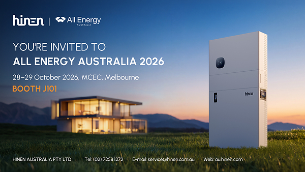 Hinen to Showcase A15 Residential Energy Solutions at All Energy Australia 2026