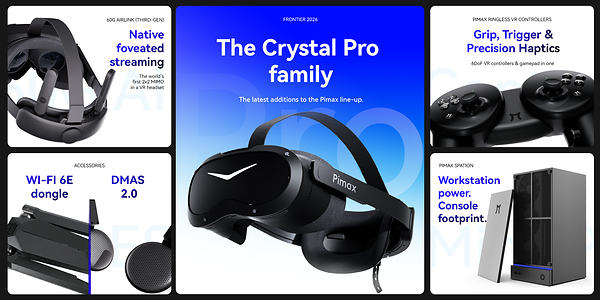 Pimax Unveils Crystal Pro with Native Foveated Streaming, Sending the GPU's Native Image Wirelessly to the Headset