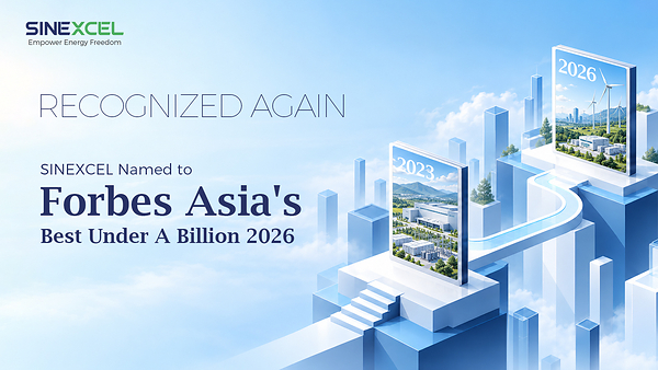 SINEXCEL Named to Forbes Asia's Best Under A Billion 2026 for the Second Time